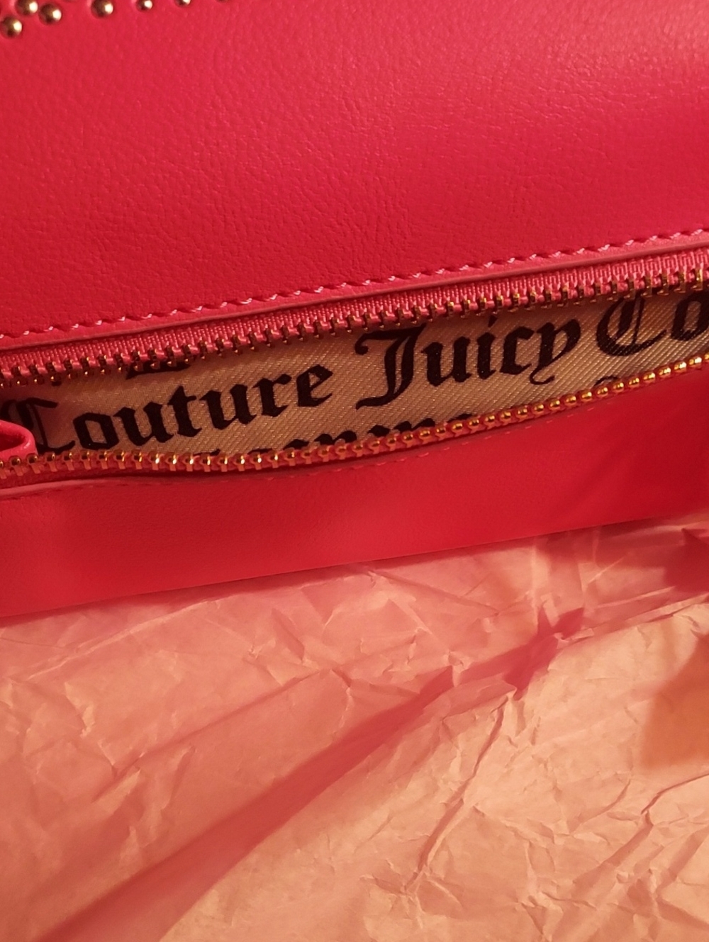 Juicy Couture Pink Studded Wallet Clutch - Picture 6 of 7